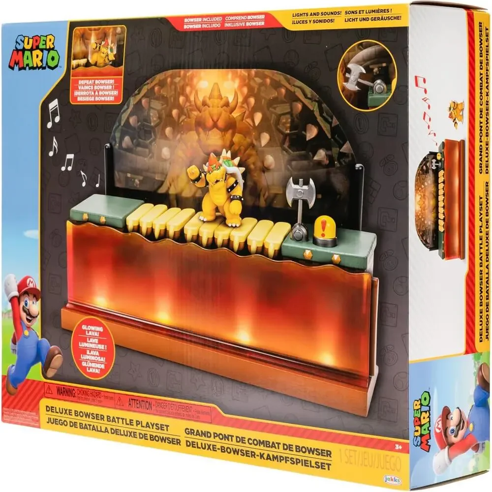 Super Mario Bowser Battle Playset Lights Sounds Bowser Figure NIB